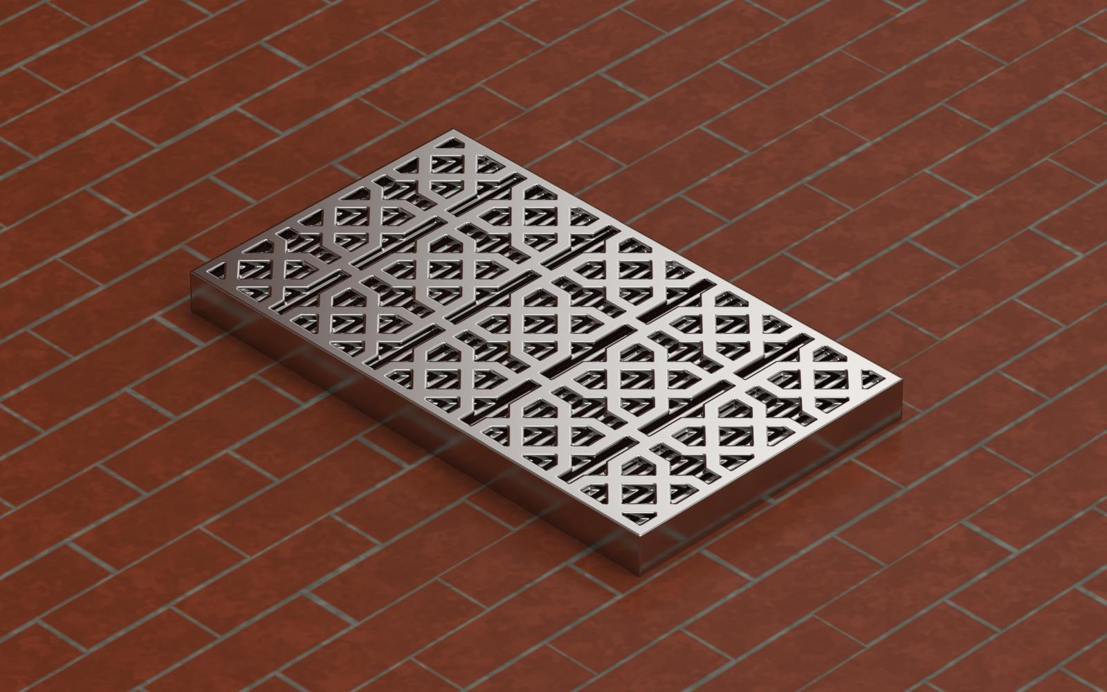 Polished Steel Drainage Grate – Pattern D